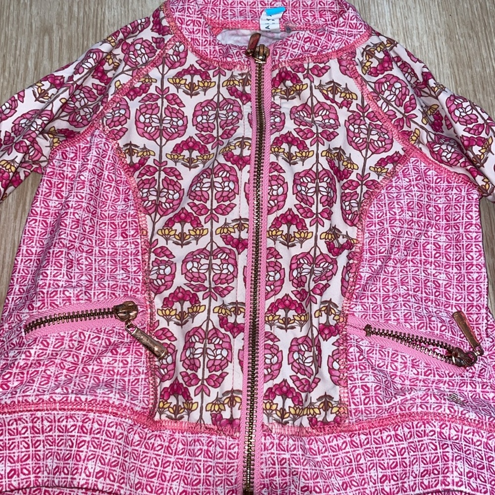 Cabana Life Toddler Girls Full Zip UPF 50 Rasghuard 2T Pink Floral Full Zip Up - Picture 3 of 6